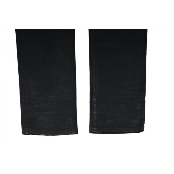 Balmain Mens Waxed Jeans 33x33 Black Slim Knee Slashed Distressed Stretch Denim - Picture 3 of 11